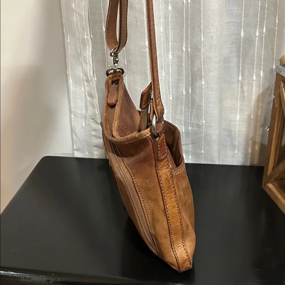 Fossil Brown Leather Crossbody Bag